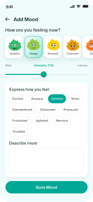 Select personalized affirmations to center your thoughts.