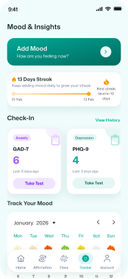 Log your mood to spot patterns and triggers.